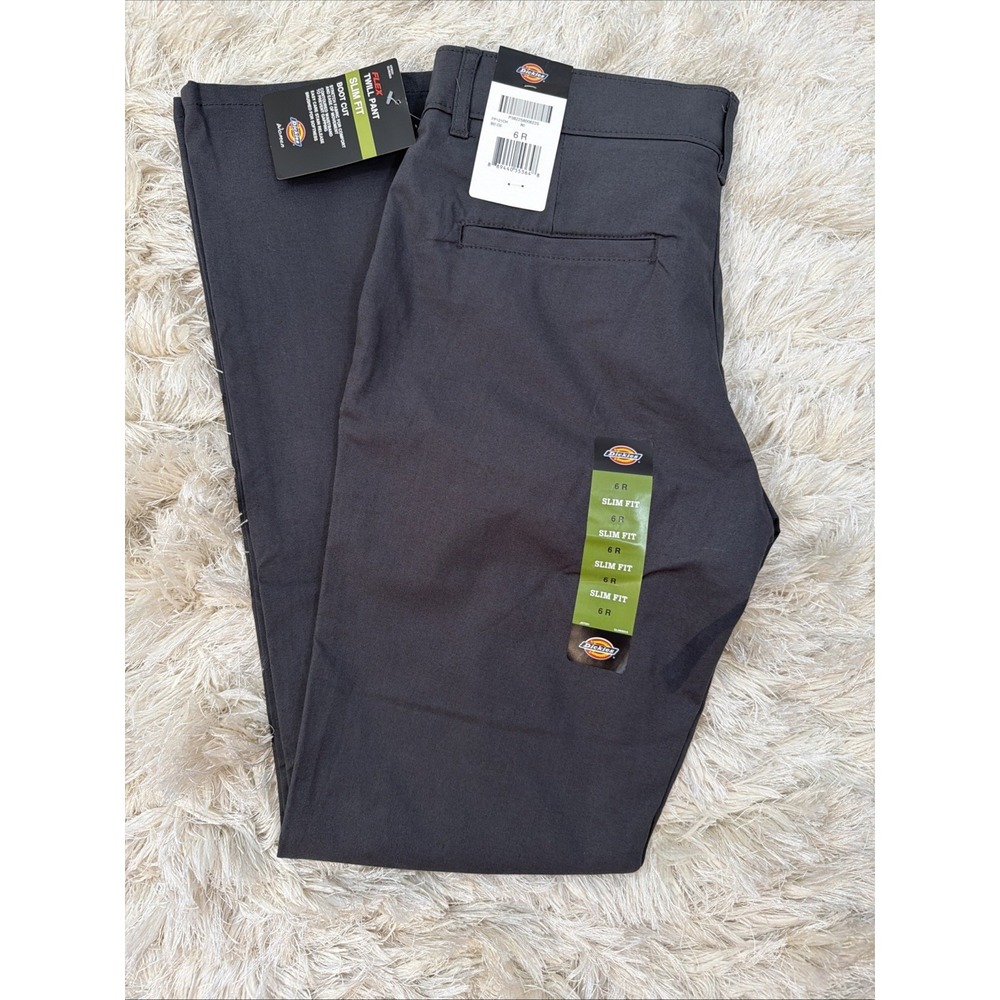 Dickies Women Flex Twill Pant Slim Fit Boot Cut Charcoal Gray Size 6 R Workwear
